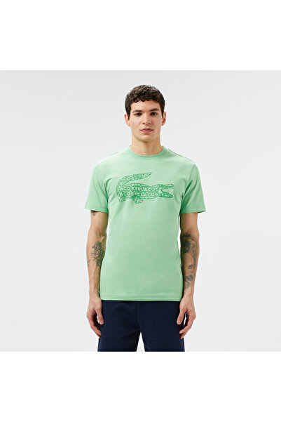 Lacoste Erkek Regular Fit Bisiklet Yaka Baskılı Açık Yeşil T-Shirt