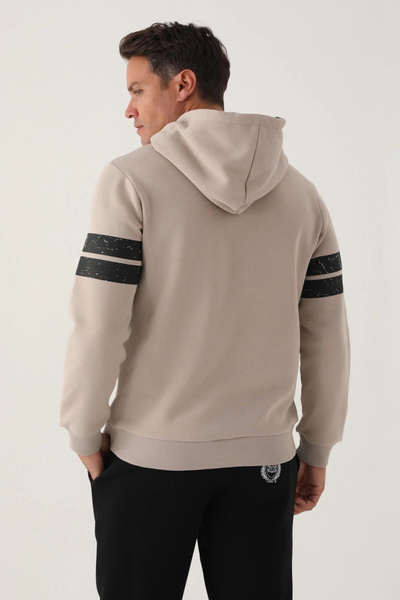 Yale Ανδρικό φούτερ με λεπτομέρεια σε μπεζ μανίκι