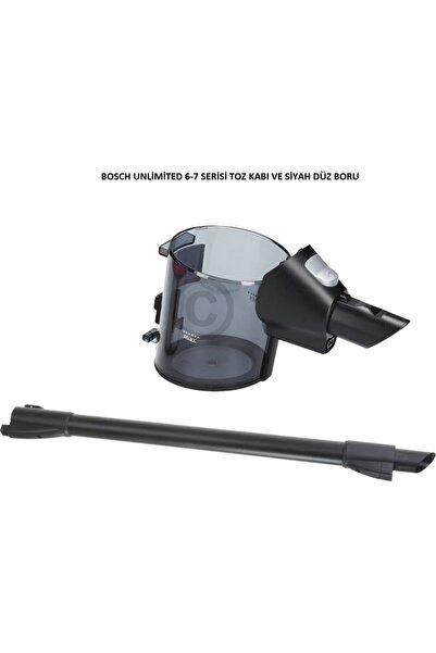 Bosch UNLİMİTED 6-7 SERİSİ UYUMLU TOZ HAZNESİ VE SİYAH DÜZ BORU
