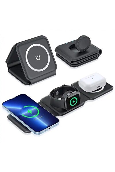 Mi7a 3 İn 1 MagSafe Wireless Charger Katlanabilir Kablosuz Şarj İstasyonu