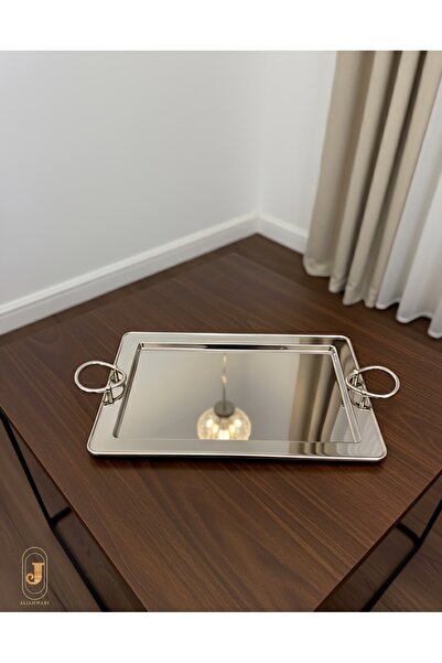 aljahwari صينية تقديمات فل نيكل صغير34x24cm
