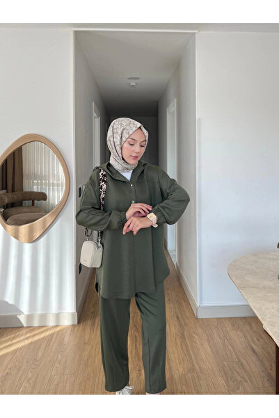 Mihran Butik Lena Modal Fabric Snap Detail Women's Hijab Two-Piece Set