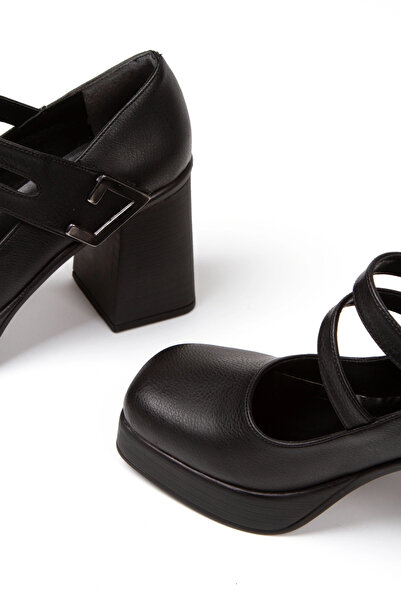 Miss Mitto Жіночі чорні лофери Новий стиль З плоским носком Легкі та на високих підборах Шикарні з деталями застібки Зручне взуття