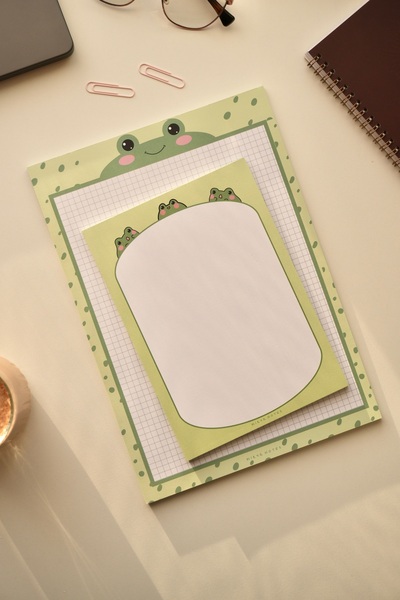 Mirya Notes Frog PAtterned A4-A5 Notepad Set - Notepad (quAred)