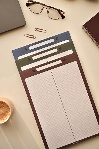 Mirya Notes A4 Fastener Patterned Notepad - Notepad - Notepad (Checked)