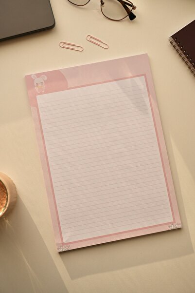 Mirya Notes A4 Tavşan Desenli Notepad - Not Defteri - Bloknot