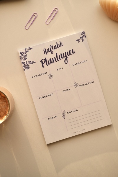 Mirya Notes A5 Bahar Desenli Haftalık Planlayıcı - Notepad - Not Defteri - Bl...