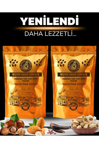 MİDYAT KAHVE DÜNYASI SPECİAL DİBEK KAHVESİ (Fındık,fıstık,badem) PARÇACIKLI 2...