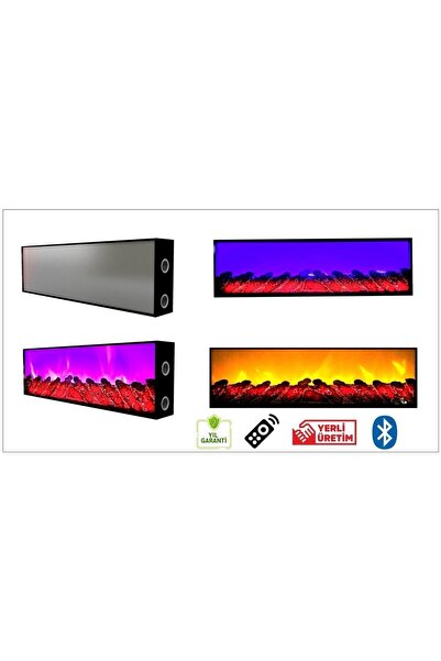 Genel Markalar Dekoratif Elektrikli Şömine 3 Renk , Bluetooht,Kumandalı 130x3...