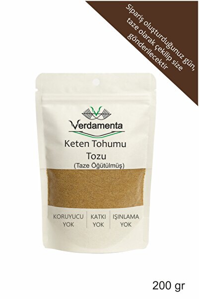 verdamenta %100 Doğal Keten Tohumu Tozu 200 gr | Taze Çekilmiş, Katkısız ve L...
