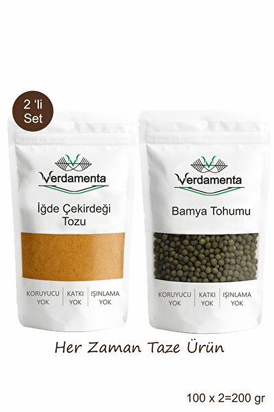 verdamenta Bamya Tohumlu ve İğde Çekirdeği Tozlu Sağlıklı İkili Set (100x2 gr)