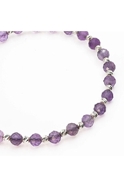 MANAVA Brățară cu 25 de bile de Argint 925 și sfere fațetate de ametist