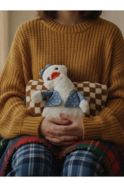 trawell Kahverengi Peluş Kılıflı Ördek Emojili Sıcak Su Torbası 1 lt Cepli El...