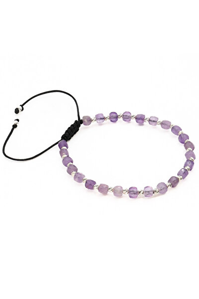 MANAVA Brățară cu 26 de bile de Argint 925 și ametist fațetat