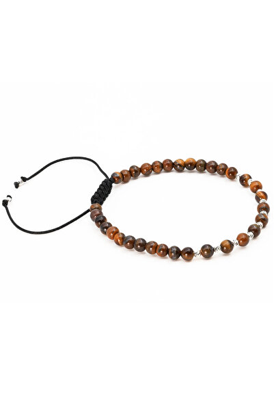 MANAVA Βραχιόλι με 12 ασημένιες μπάλες 925 και μάτι τίγρης