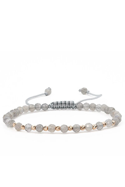 MANAVA Bracelet with 10 14k Gold balls and faceted labradorite spheres