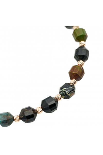 MANAVA 14k gold bracelet with 20 balls and turquoise gemstones - adjustable