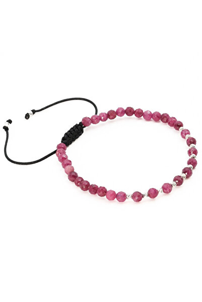 MANAVA Bracelet with 12 925 Silver balls and ruby