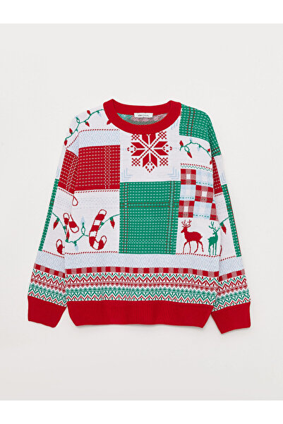 LC Waikiki New Year's Themed Crew Neck Long Sleeve Women's Knitwear Sweater