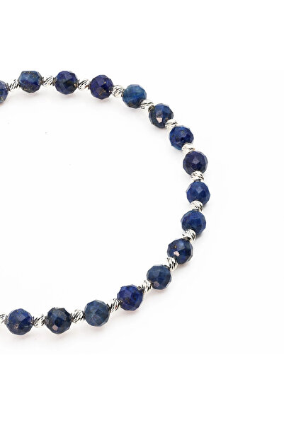 MANAVA Brățară cu 25 de bile de Argint 925 și sfere fațetate din lapis lazuli