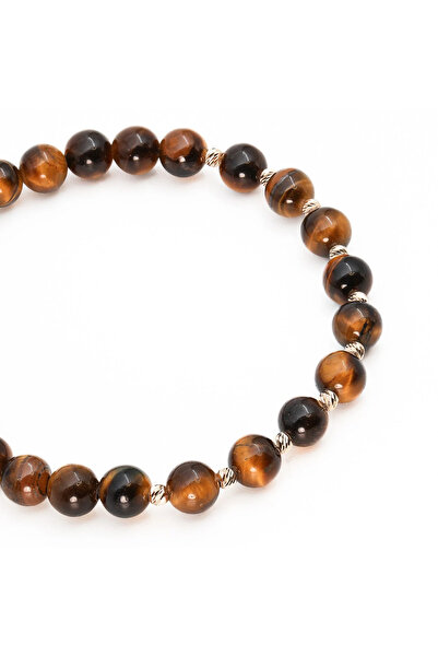 MANAVA Bracelet with 12 14k Gold balls and tiger's eye