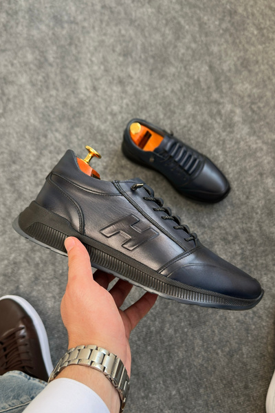 Greyybull Shoes Синій шкіряний чоловічий спортивний