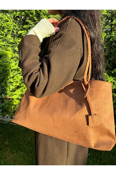 Laletto Kadın Model Süet Büyük Çanta