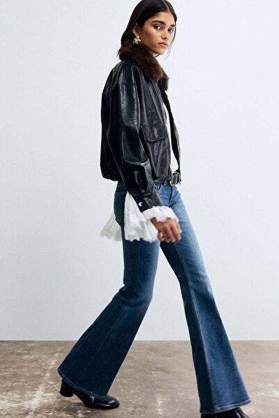 H&M بنطال جينز واسع الساق