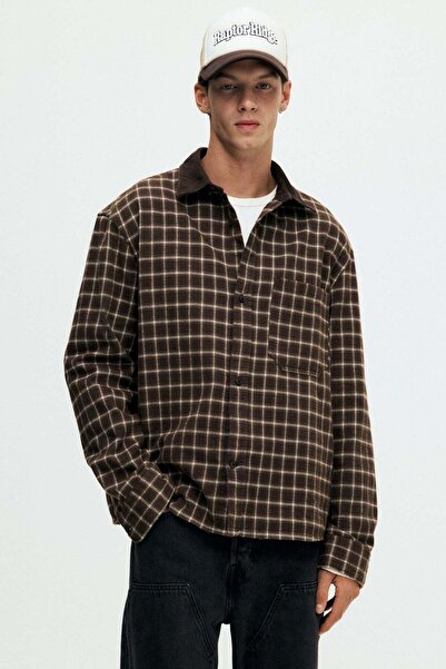 H&M Loose Fit Cropped flannel shirt