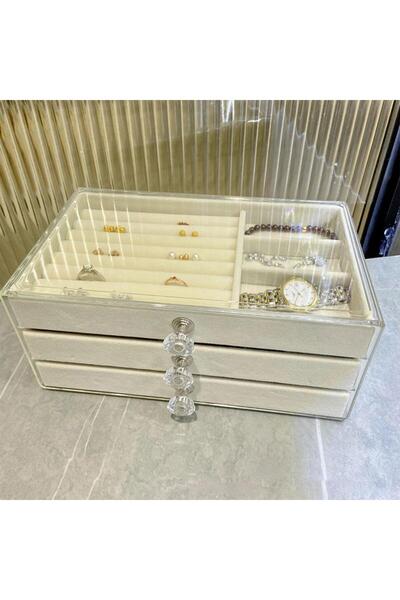 Toabroad 3 Çekmeceli Modern Takı Bijuteri Mücevher Kutusu Organizer Düzenleyi...