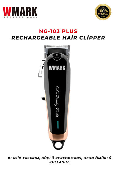Wmark Rechargeable Hair Clipper (Black/Blue, Type- C kablolu) Saç Ve Sakal Ma...