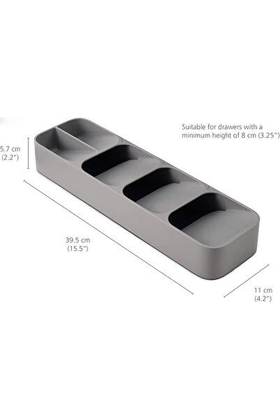 Yelajoy Silverware Drawer Organizer,5 with Stacking Compartments for Different Silverware,15.6x4.33x2.25 in