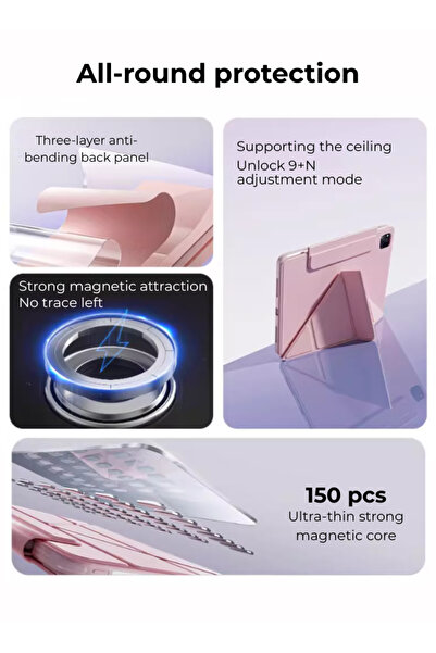 yaqeen Redmi Pad SE 11-Inch Pad Case 720 Degree Convenient Magnetic Attachment Shockproof Y Folding Stand