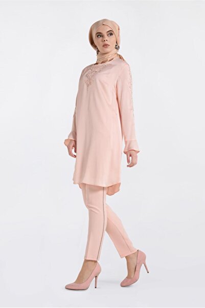 Alvina Guipure and Stone Detailed Tunic 4301