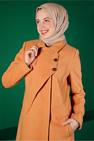 Alvina ASYMMETRIC CUT BUTTON COAT 90251