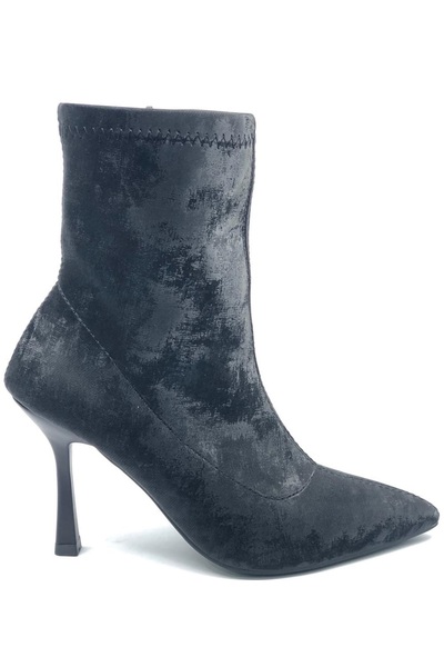 KOCAMANLAR Feles Stretch Sock Boots Heeled Women's Boots Black