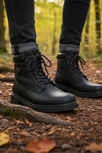 Lennox Erkek Siyah Yüksek Tabanlı Bot