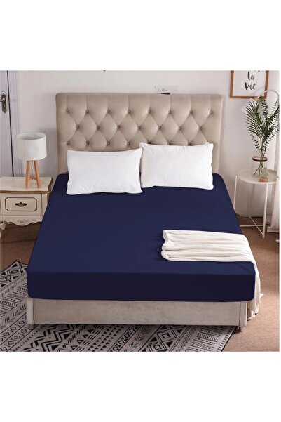 Kotonia Home cuvertură de pat elastică - tricotată, bumbac, neagră, 160x200+3...