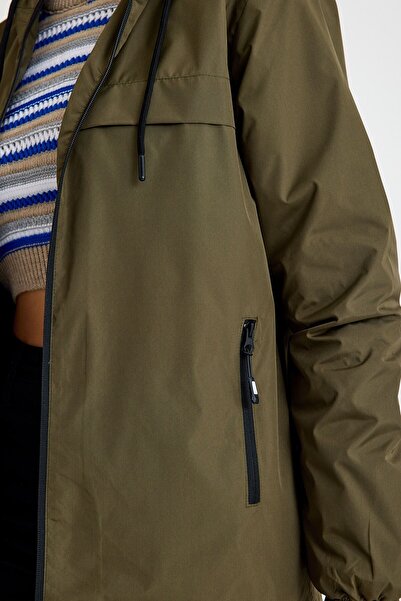 comstar Women's Lined Water Resistant Hooded Pocket Raincoat