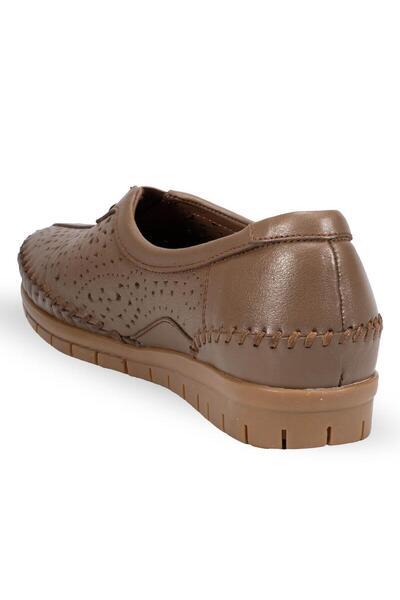 Forelli Twin 23409 Mink Perforated Genuine Leather Women's Shoes