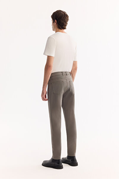 Avva Erkek Gri Haki Klasik Bel Soft Touch Pamuklu Slim Fit Pantolon B003038
