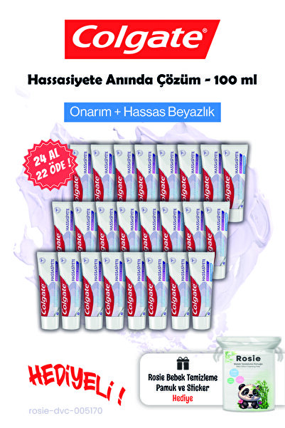 Colgate 100 ml - 24 AL 22 ÖDE Hassasiyete Anında Çözüm ve Rosie Hediye