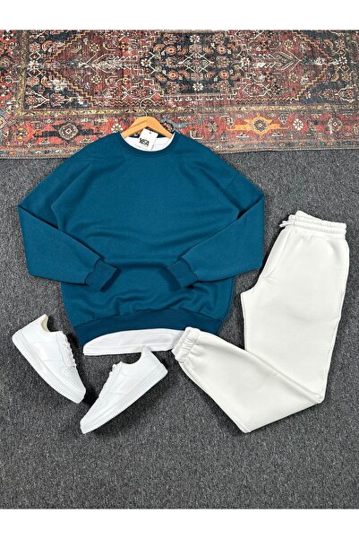 tetramoda Σετ αθλητικής φόρμας Premium O oversized με τρεις κλωστές και βαμβακερή επένδυση στο εσωτερικό