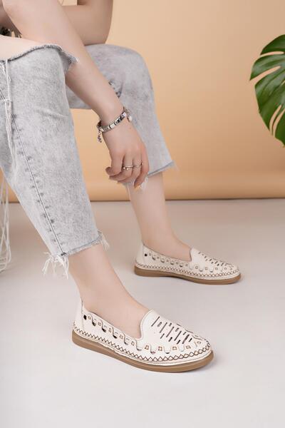 Mammamia D25YA 345 Γυναικεία παπούτσια με διάτρητο γνήσιο δέρμα