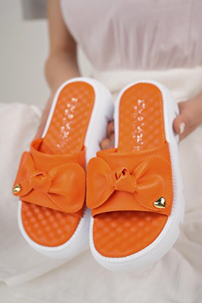 Nesil Shoes Γυναικείες παντόφλες Dvm 6600 Orange Massage Sole