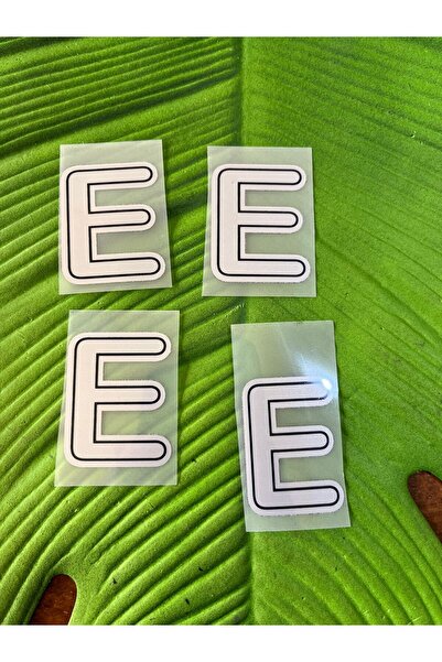 Gönülden Tasarım 4 bucăți E Letter Transfer Printed Gri Lipire cu fier de călcat 5x4 cm