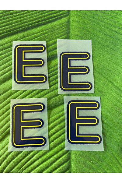 Gönülden Tasarım 4 bucăți E Letter Transfer Printed 5x4 cm Lipire cu fier de călcat - Armagölük Blue