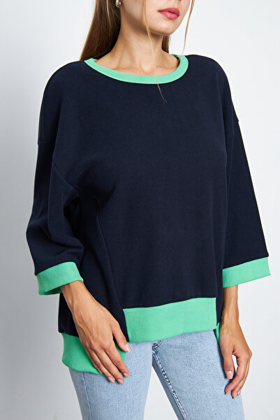 ESPİNA Kadın Selanik Kumaşi Truvakar Kol Sweatshirt