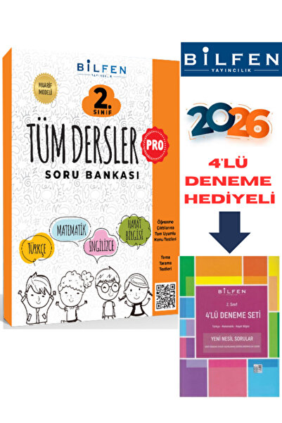 Bilfen Yayıncılık 2. Sınıf Tüm Dersler Soru Bankası + 4'lü Deneme Seti