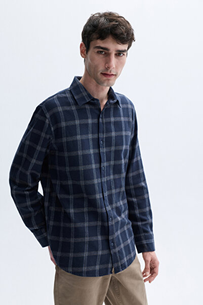 Mudo Regular Fit Plaid Shirt with Long Sleeves